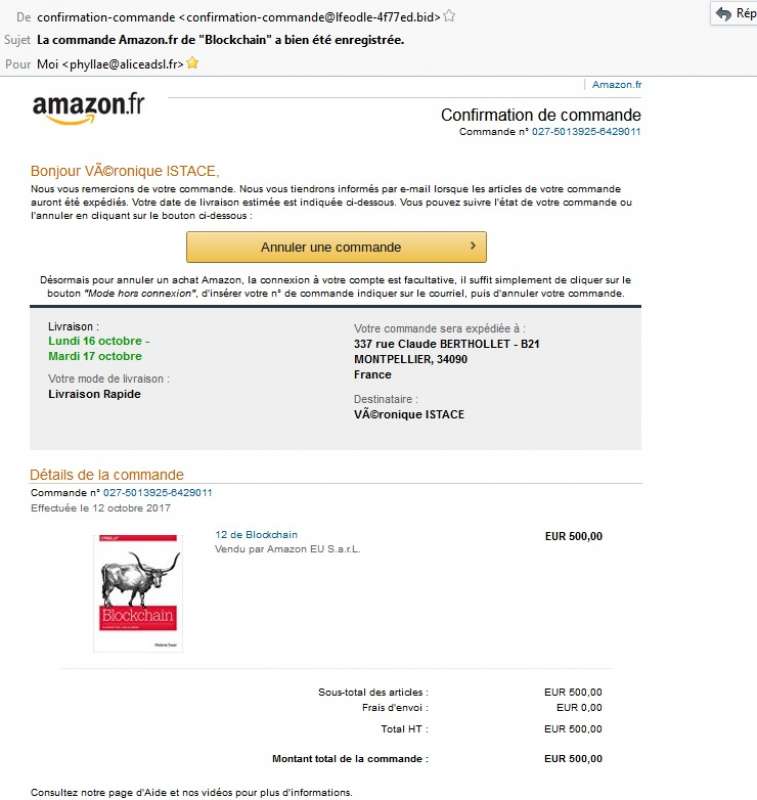 AMAZON.fr Autre arnaque